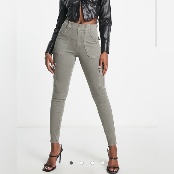 Spanx high waist skinny cargo pants in gray. Size medium - Picture 1 of 6